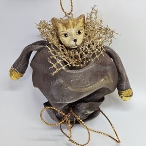 NEW VINTAGE Katherine's Collection Cat Bell Silver Bag Ornament Wayne Kleski